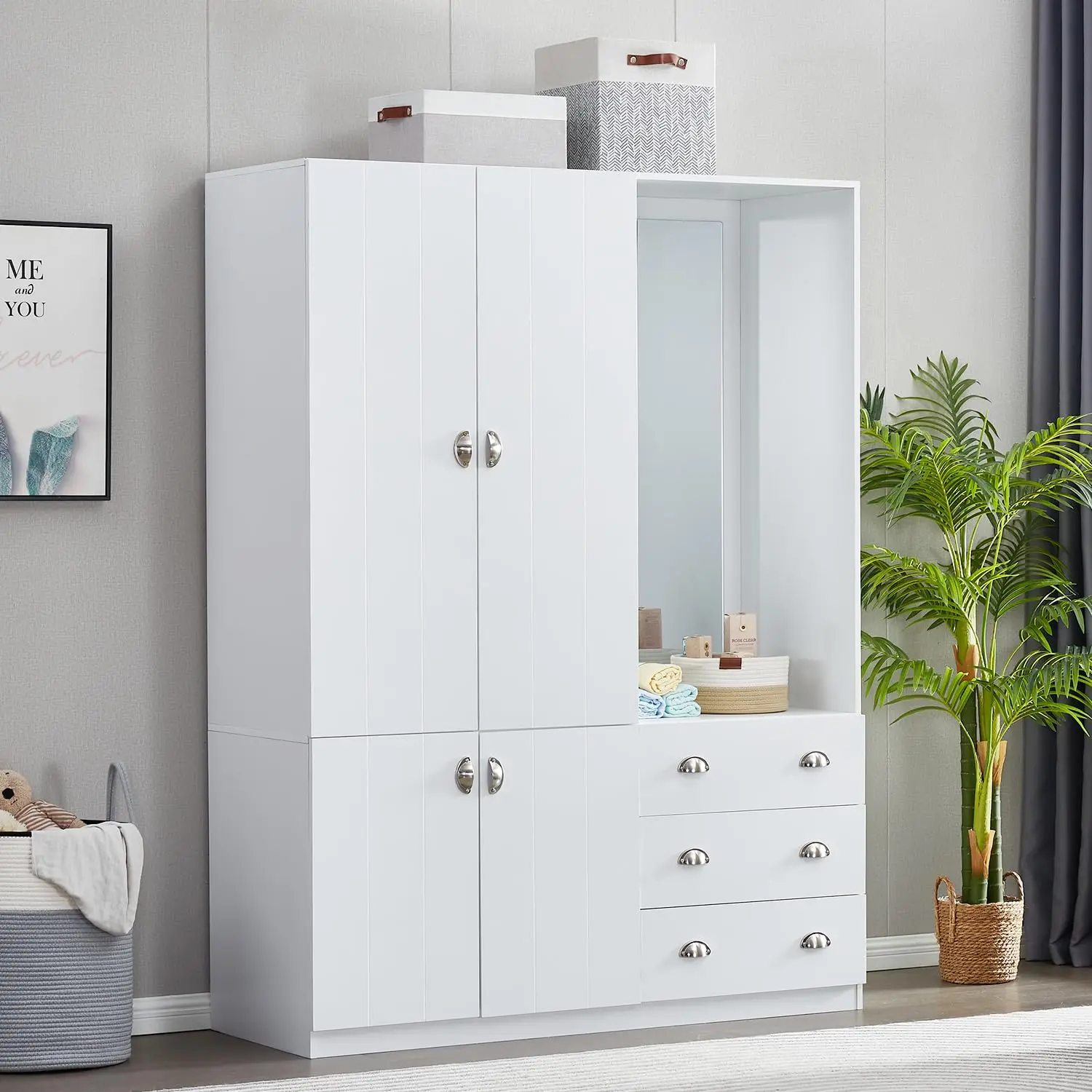 mirrored white double wardrobe and chest of drawers sliding doors wall closet small wardrobe with drawers