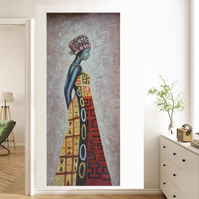 African Black Woman Graffiti Decorative Wall Mural Painting Extra Large Canvas Other Abstract African Girl Wall Art Painting
