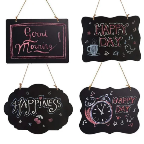 Double-sided lanyard wooden small blackboard home decoration message simple listing small fresh fashion crafts