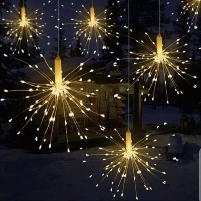 Top Sale Warm White Outdoor Waterproof Decorative Hanging Firework Lamp Led fairy Copper Wire String Lights