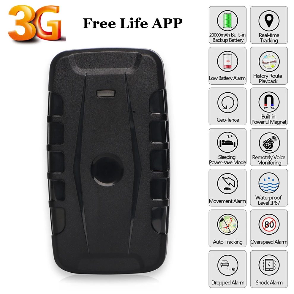 3G Car GPS Tracker LK209C High-capacity 20000mAh  Long Standby 240days Magnet LKGPS Locator Drop Shock Alarm Voice Monitor