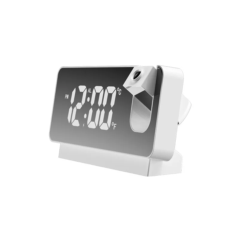 New Mirror Projection Clock LED Large Screen Display Mute Color Screen Creative Electronic Projection Alarm Clock