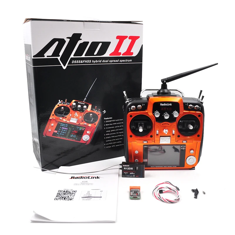 The last High quality Remote Controller RadioLink AT10 II 2.4G 12CH RC Transmitter With R12DS Receiver