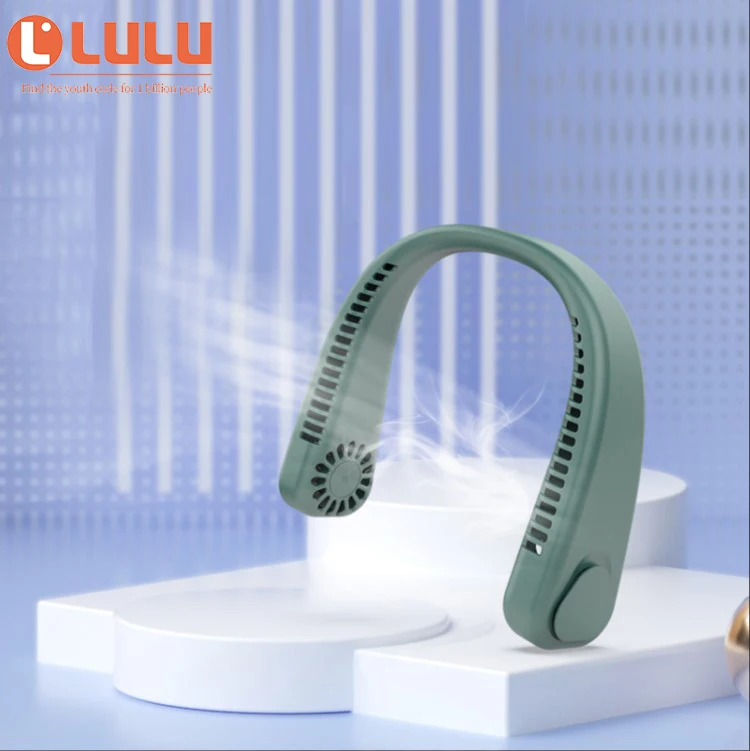 
Three-speed wind power USB charging, ultra-long and durable mini fan of neckband fan with portable neck fan 