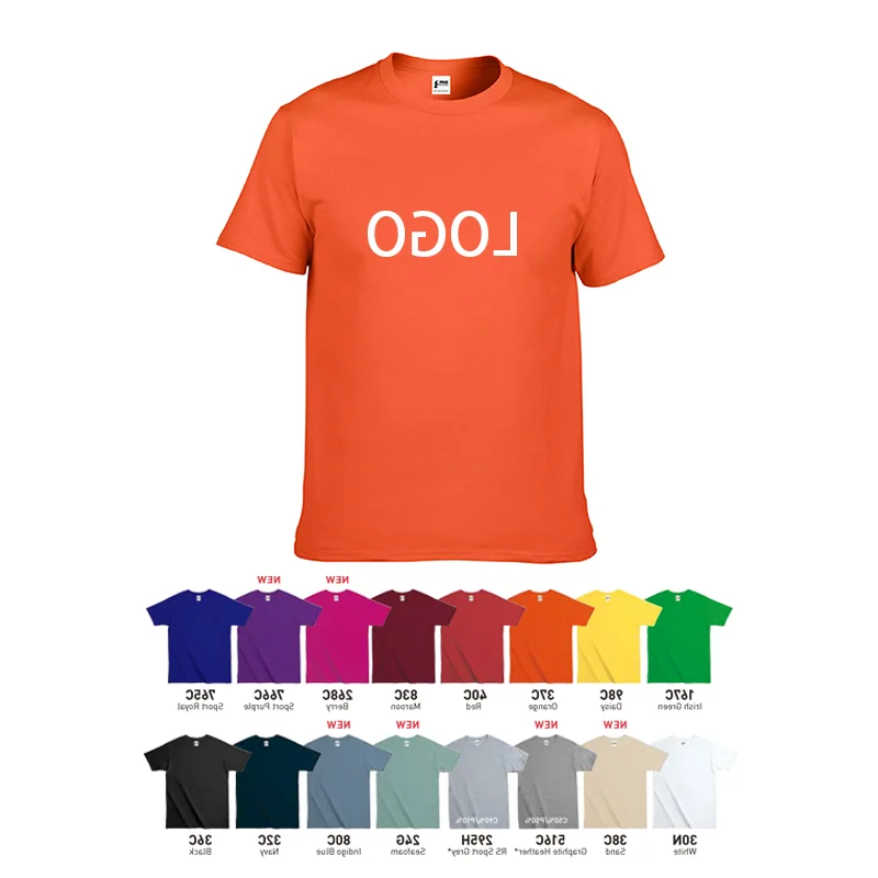 Wholesale Custom Srinted Embroidered Logo Ring SSun Cotton T Shirt Men