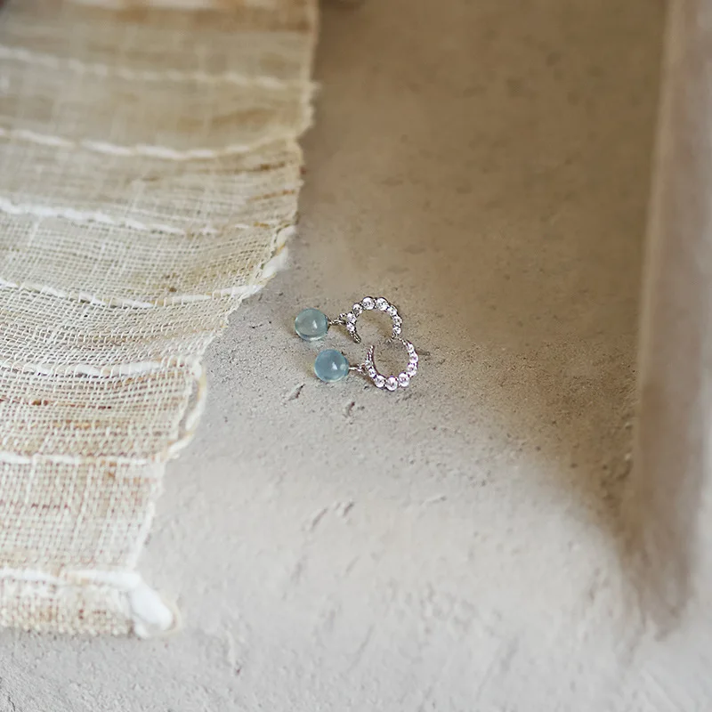 Crescent Moon Star Studs Earrings for Women Sterling Silver 925 Natural Crystal Stud Jewelry Gift for Women Teen Stud Earrings