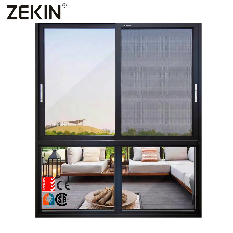 Customized Modern Design Triple Double Glass Sliding Window for Balcony Villa Energy Efficient Aluminum Sliding Window for Sale