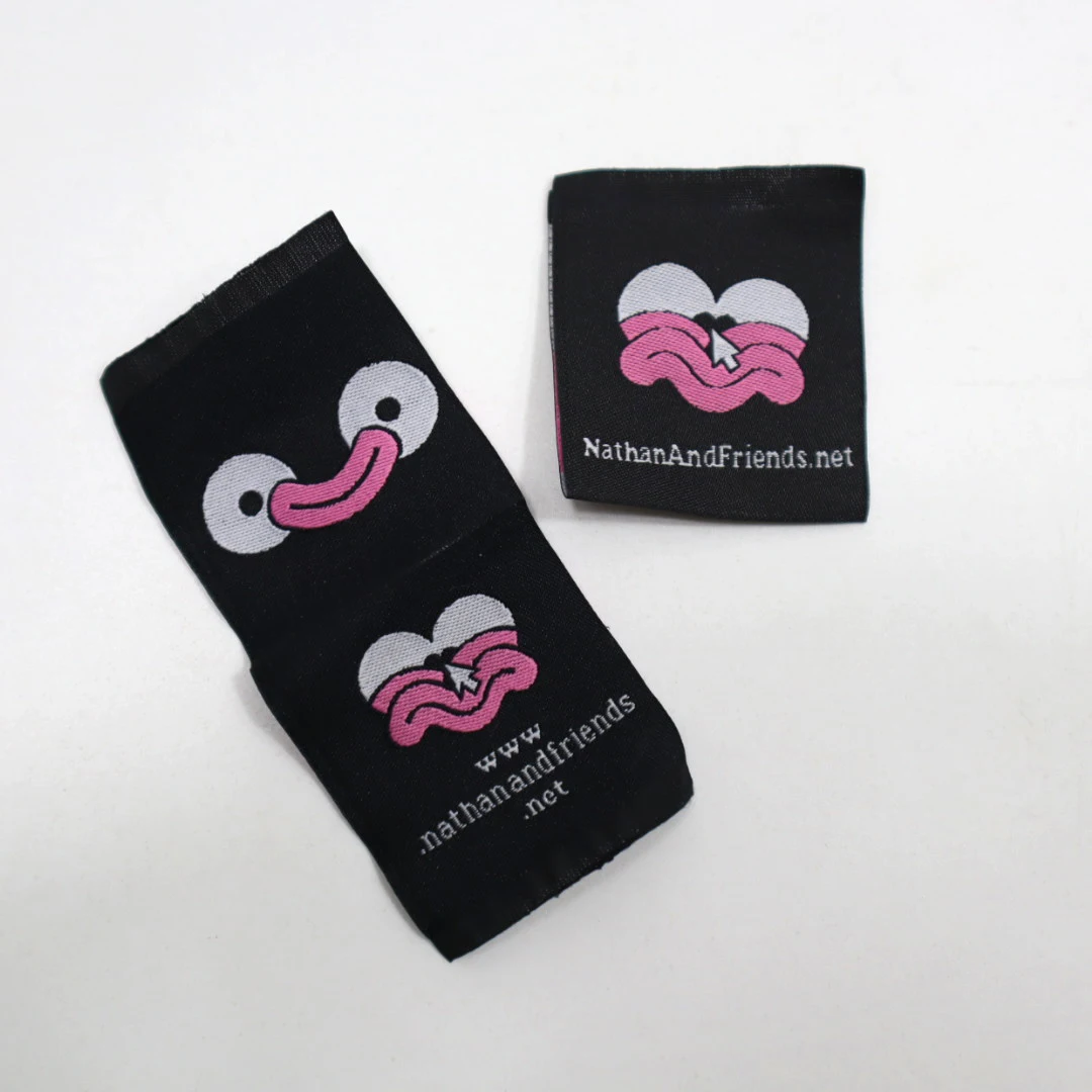Luxury Custom Polyester  Fabric Neck label Woven Brand Labels for Garment Tags Woven Sewing Label