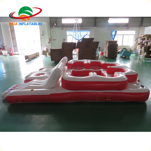 Floating Water Lounge Raft inflatable swimming looating island inflatable water floating bar with tent