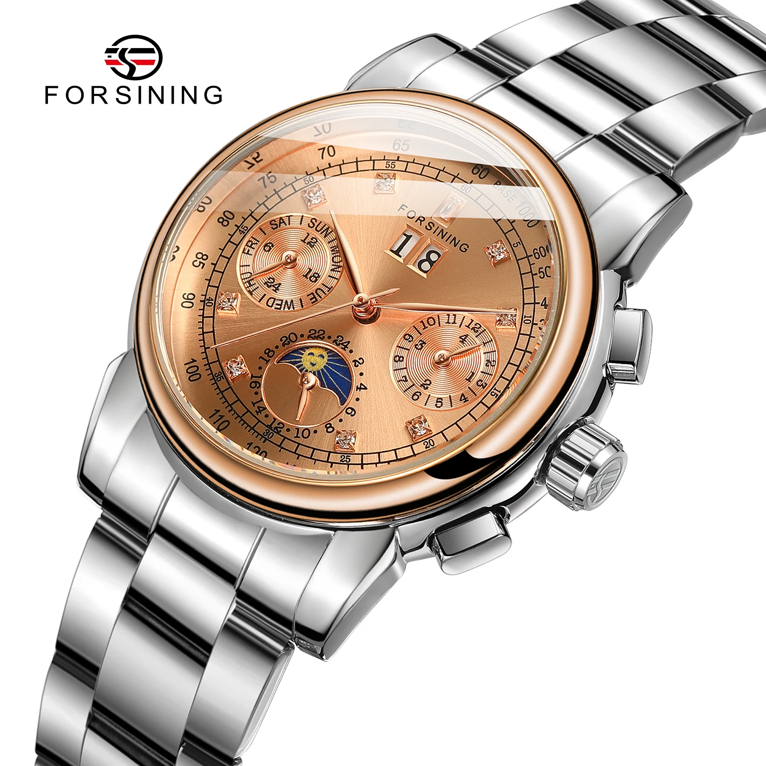 Montre хорошего качества автоматические механические наручные часы с Moon натуральная кожа ремешок на запястье Роскошные Дата девушка платье дорогие для женщин