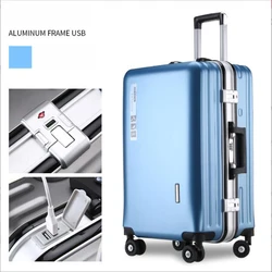 YX16897 Wholesale Manufacturer Aluminum 3 pcs Luggage Trolley Bags Suitcase Luggage Set ABS Suitcases