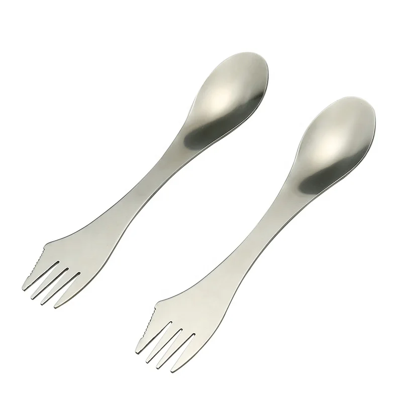 Camping Stainless Steel Combined Spoon with  Fork Knife