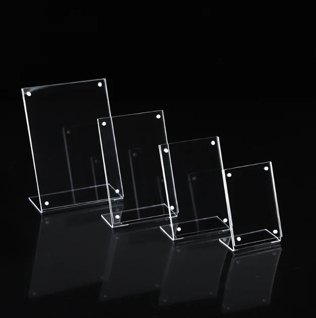 Tabletop Menu A4 A5 A6/custom Size L Shape Transparent Display Stand Slanted Plastic Acrylic Sign Holder 8.5 X 11