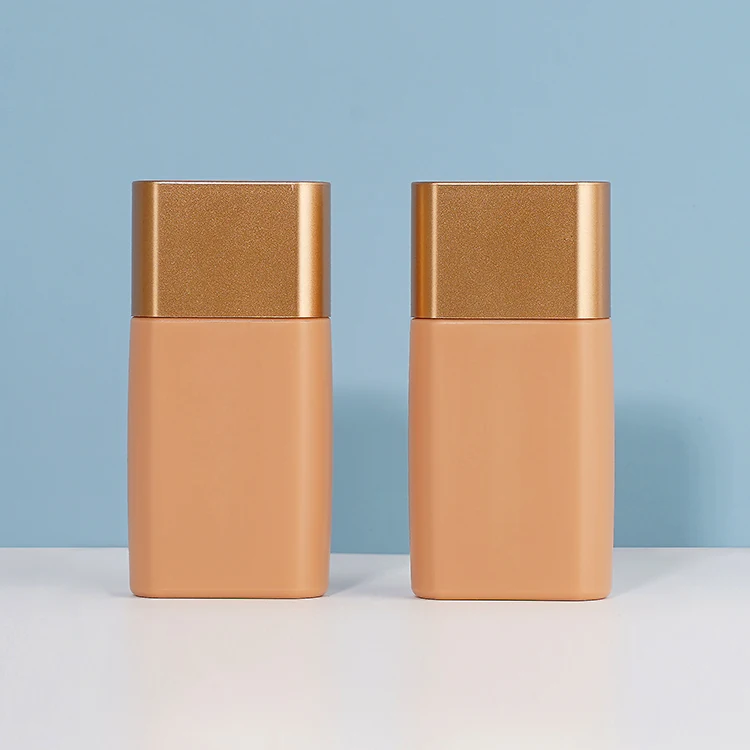 40ml Square Flat Plastic Sunscreen Tube Packaging  Squeeze Skincare Cream Bottle With Screw Cover