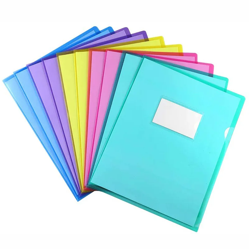 Hot Sale A4 PP Plastic E310 Colorful Classification Report Clear L Shape File Folder