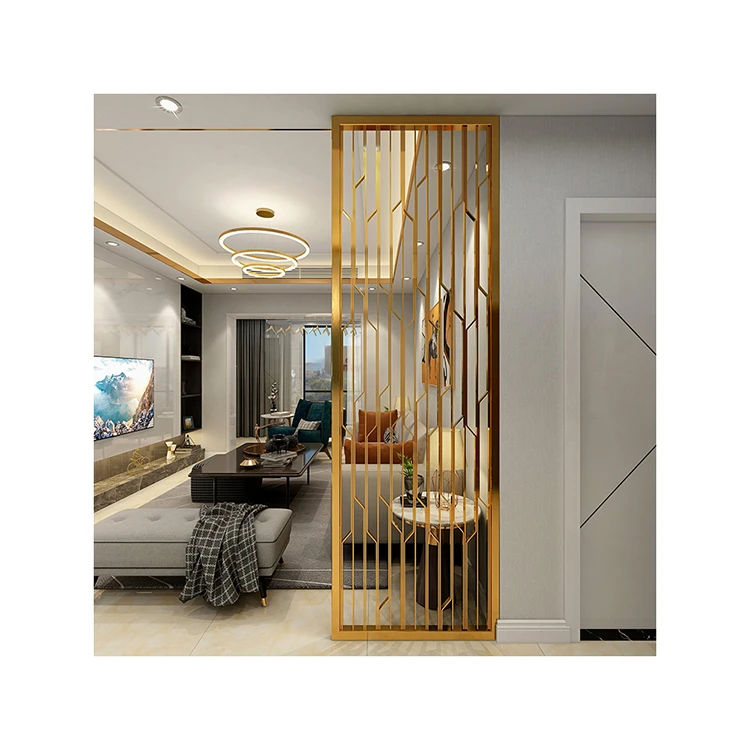 Factory Anti-corrosion luxury stained glass room dividers screens living room bedroom stainless steel room divider
