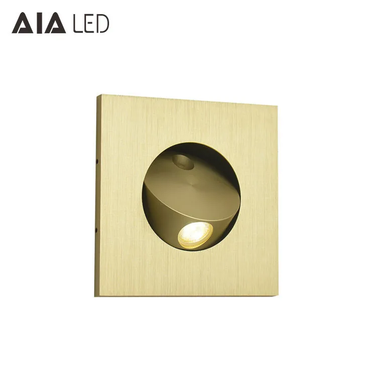 Square retract adjustable led reading light 3W flexible headboard reading wall light bed wall lamp for hotel villa bedroom