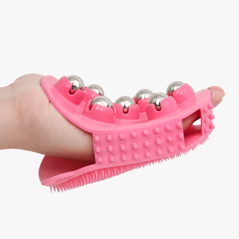 steel roller ball massage hand bath spike exfoliating massager glove
