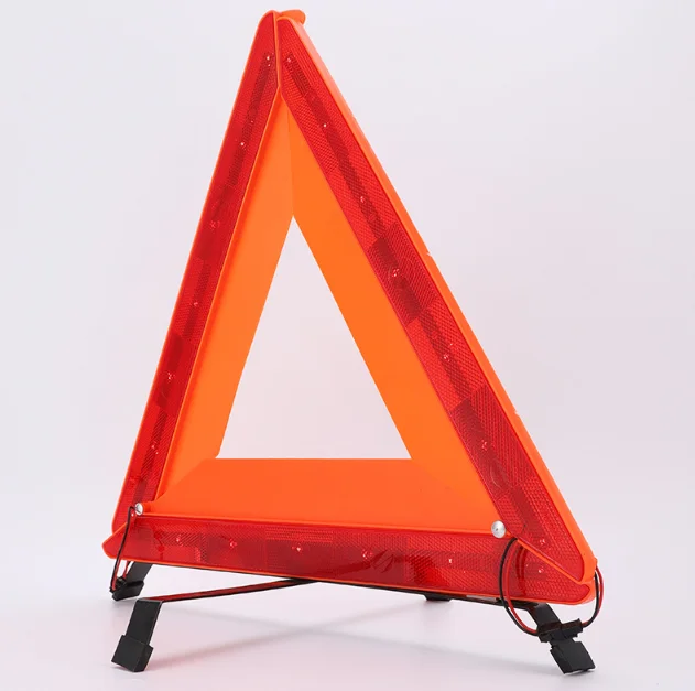 Road traffic safety reflective LED warning triangle