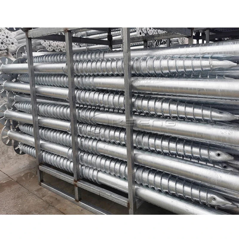Galvanized steel solar ground screw piles for ground mounting bracket