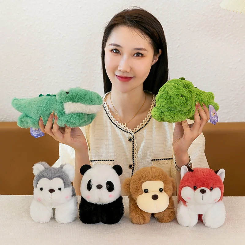 Bracelet Toy Stuffed Zoo Animal Panda Plush Doll Snapping Wristband Crocodile Plushie Monkey Collapsible Girl room Decoration
