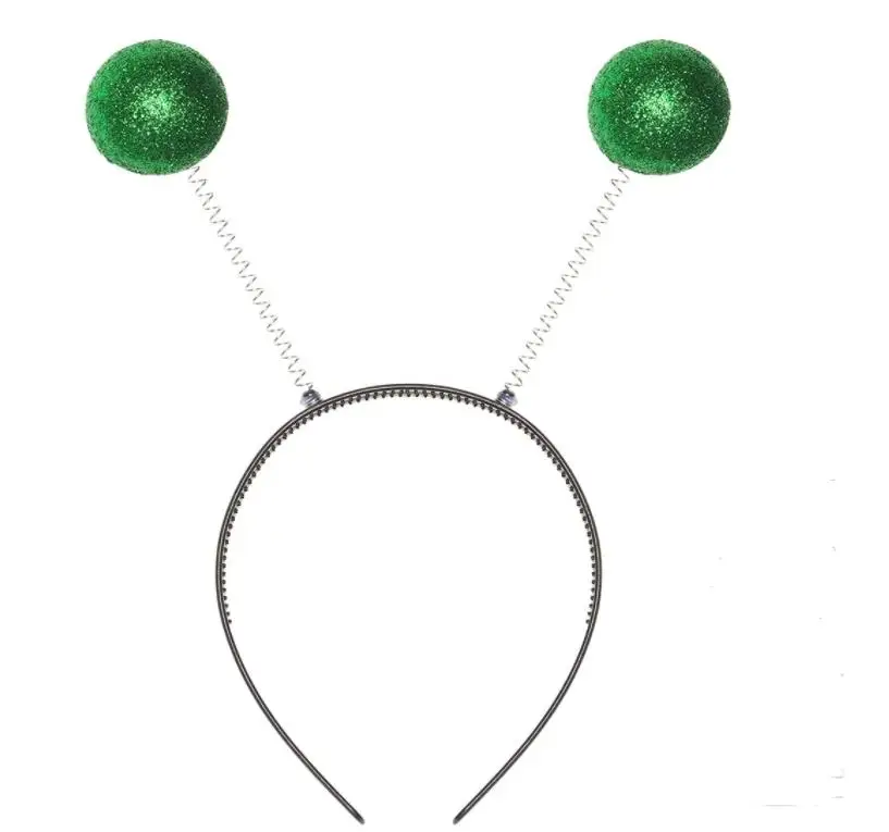 Alien Headband Glitter Martian Antenna Ball Hairband Halloween Cosplay Space Theme Party Accessories Photo Props for Kids Adults