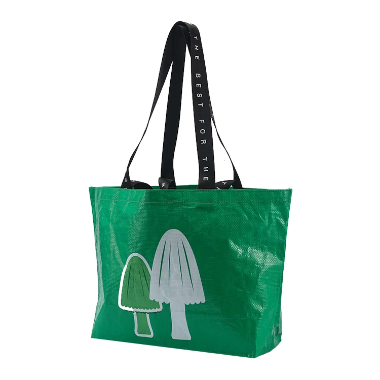 Customized recyclable reusable shopping tote bags lamination pp woven grocery bag for gift promotional