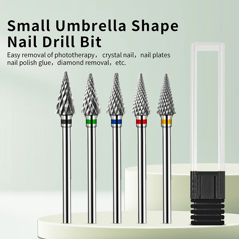 Tungsten Steel Milling Cutters For Manicure Removing Gel Polish Nail Drill Bits Umbrella Shape Electric Equipment Tools