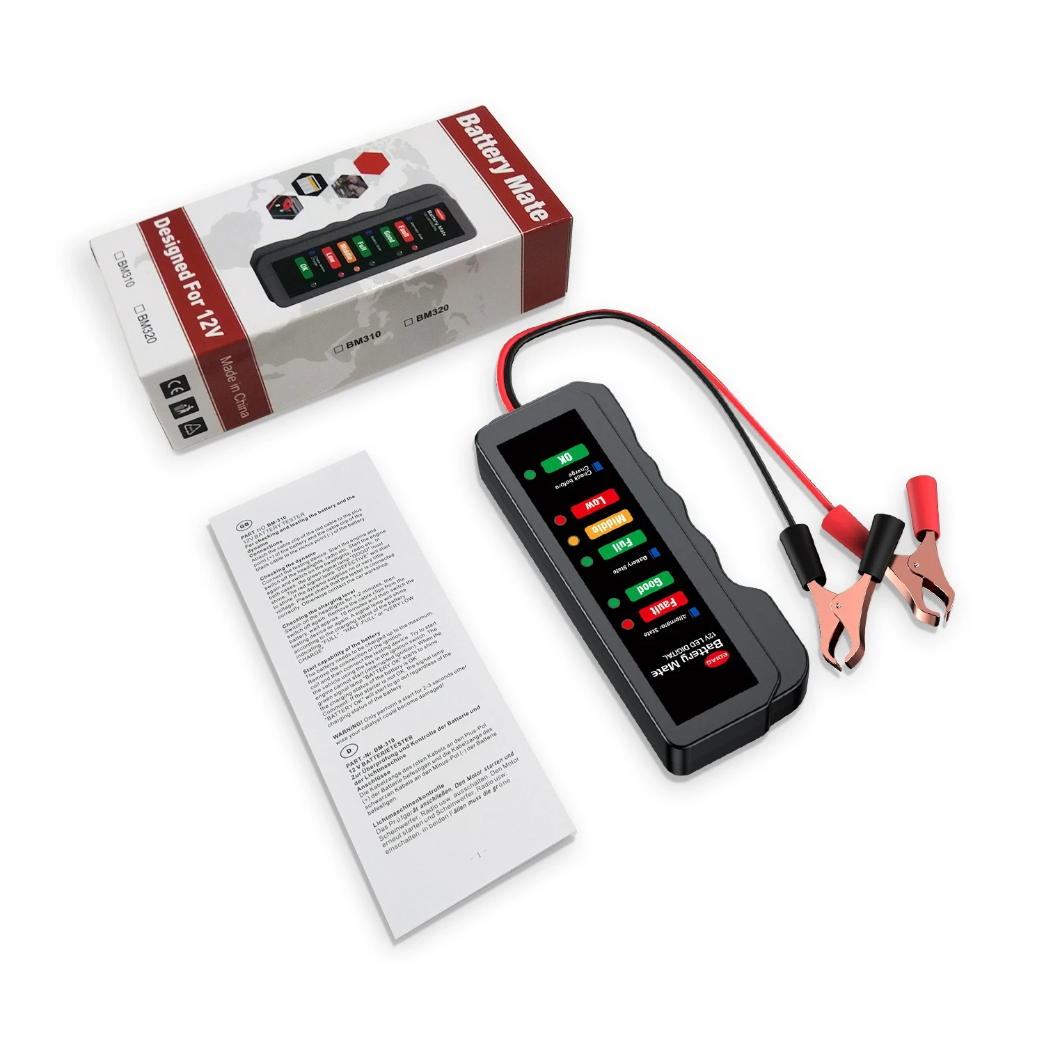 12V Car Battery Tester Digital Alternator Tester 6 Led Lights Display Automotive Diagnostic Tool Auto Load Analyzer