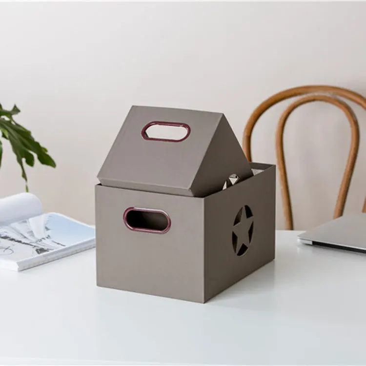 Wholesale eco-friendly high quality home goods star pattern paper cd toy storage box without lid