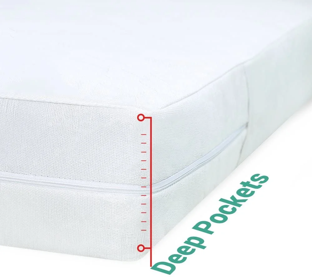 Jumiao Hot Selling Dust Mite Free Zipper Non woven Fabric Mattress Encasement Waterproof Mattress Cover