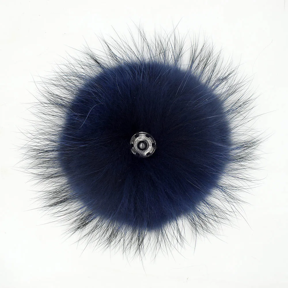 MWFur Custom Made Fox Fur Pompons with Snap Big Size Fox Fur Bobble for Beanies Hat Fox Hair Ball Charm