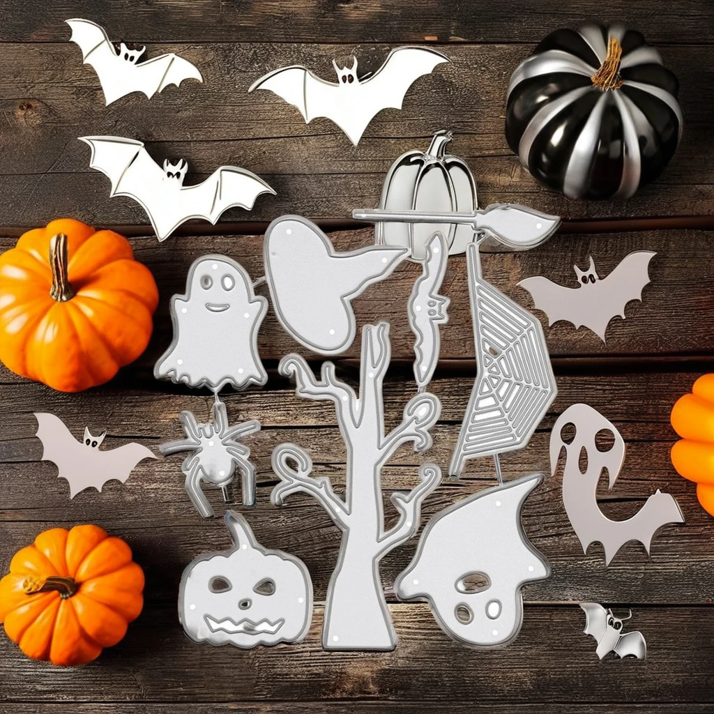 Изготовленный на заказ Хэллоуин, кросс-бордовый альбом для вырезания, для творчества детей, из углеродистой стали, призрак, тыква, металлические украшения