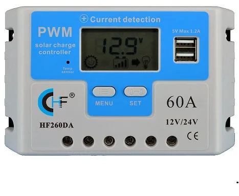 HF260D 100% Real Factory Price Solar Charge PWM 60A 12V/24V Auto Solar Controller