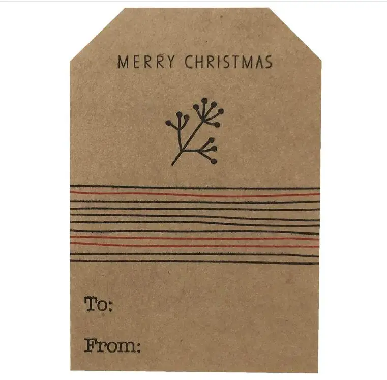 Wooden Color Gift Tags Xmas Labels Paper Sticker