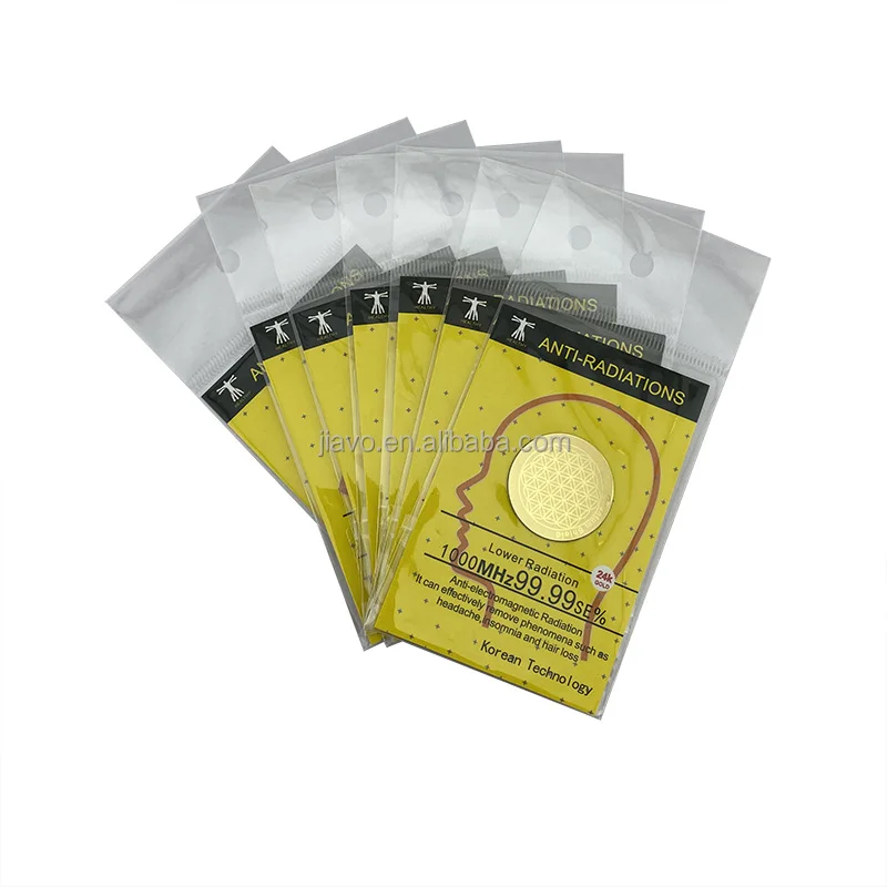 Newest  Negative Ions Golden Anti Radiation Phone Sticker Protector Shield Sticker