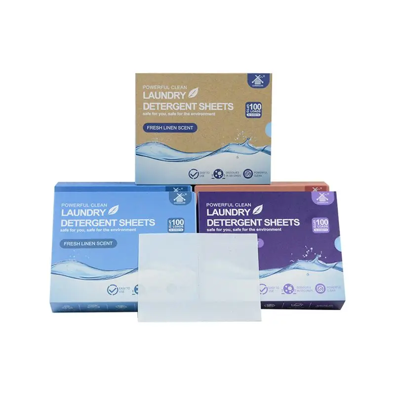 Multi active molecules Laundry detergent sheets Deep cleaning Eco friendly Customized sheets laundry detergent