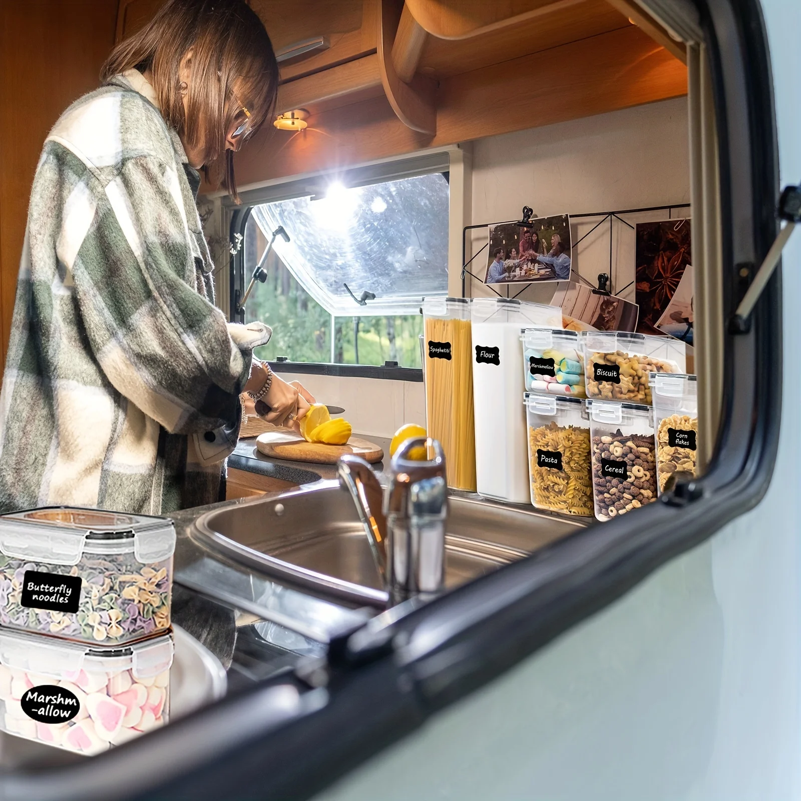 12Pcs Set BPA-Free Plastic Cereal Container Dispenser Airtight Watertight Cereal Keeper Dry Food Storage Container Box