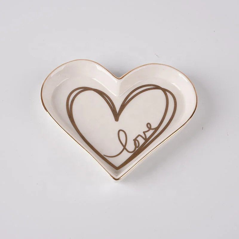 Exquisite Ceramic Heart-Shaped Ring Dish Holder for Jewelry and Trinkets - Ideal for Home Decor, Weddings, and Birthdays