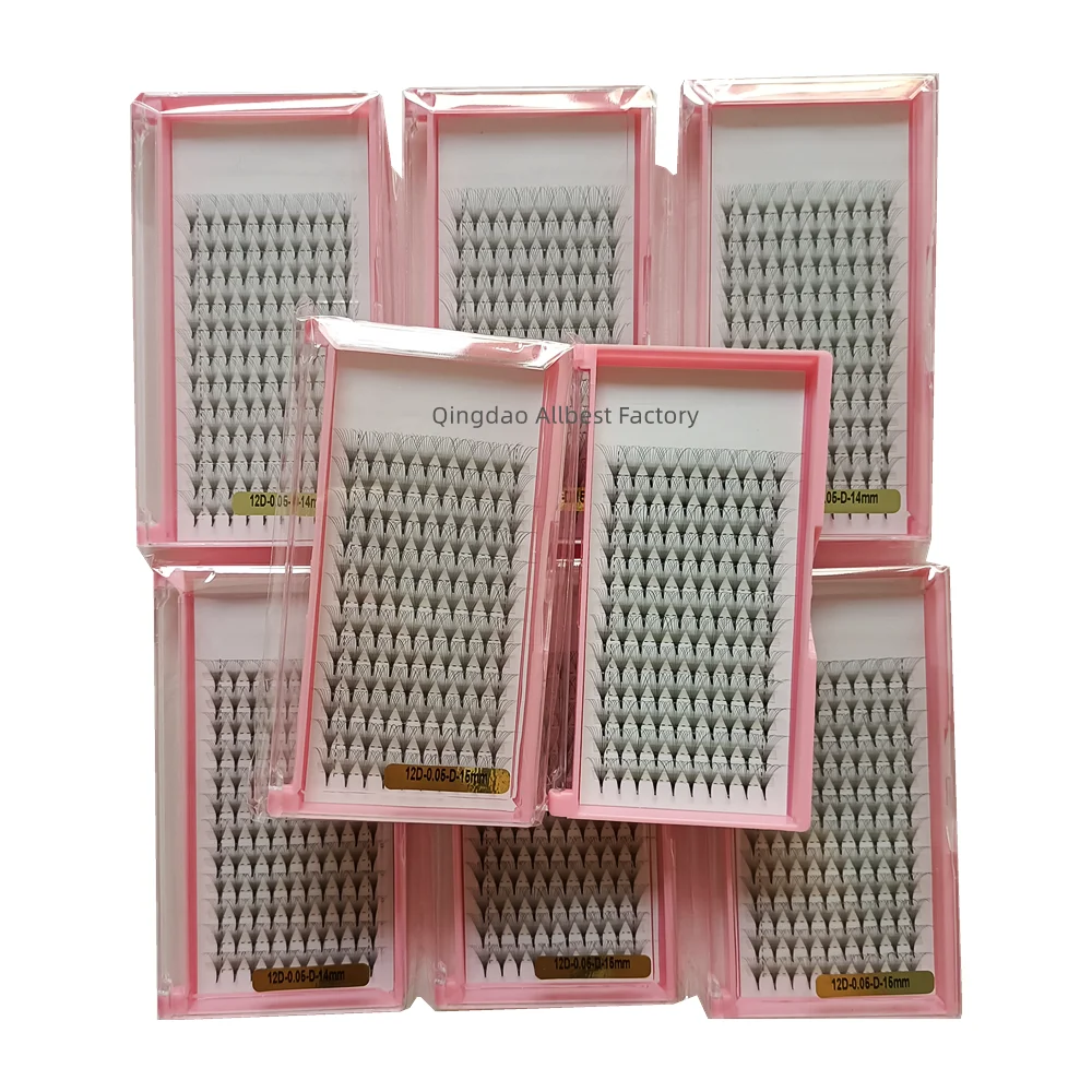 Wholesale price qingdao eyelashes own brand lashes 2D 3D 4D 5D 6DJ B C D premade fans 0.07 0.10 0.15 premade eyelash extensions
