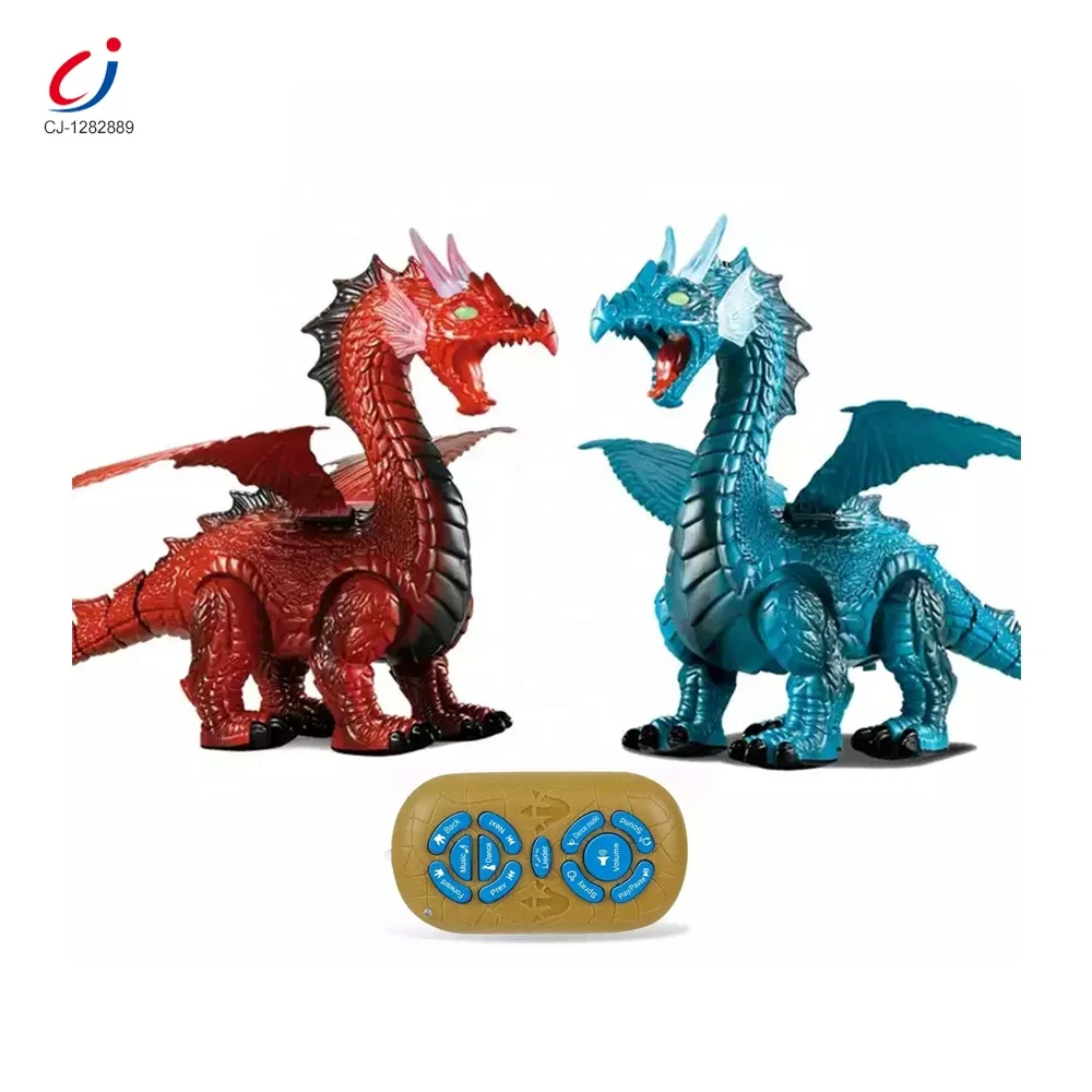 High quality plastic electric walking smoke dragon toy remote control dinosaur rc