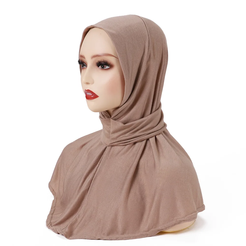 Wholesale Islam Turban Amira 1 Piece Easy Hijab undercap Full Cover Snap Fashion Instant Jersey Hijab Fastener Headwraps Scarf