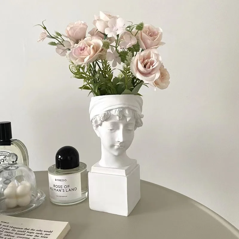 Скандинавская статуя ins ветер Давида Маленькая ваза винтажная гипсовая скульптура сушеный цветок украшение для рабочего стола креативные домашние украшения