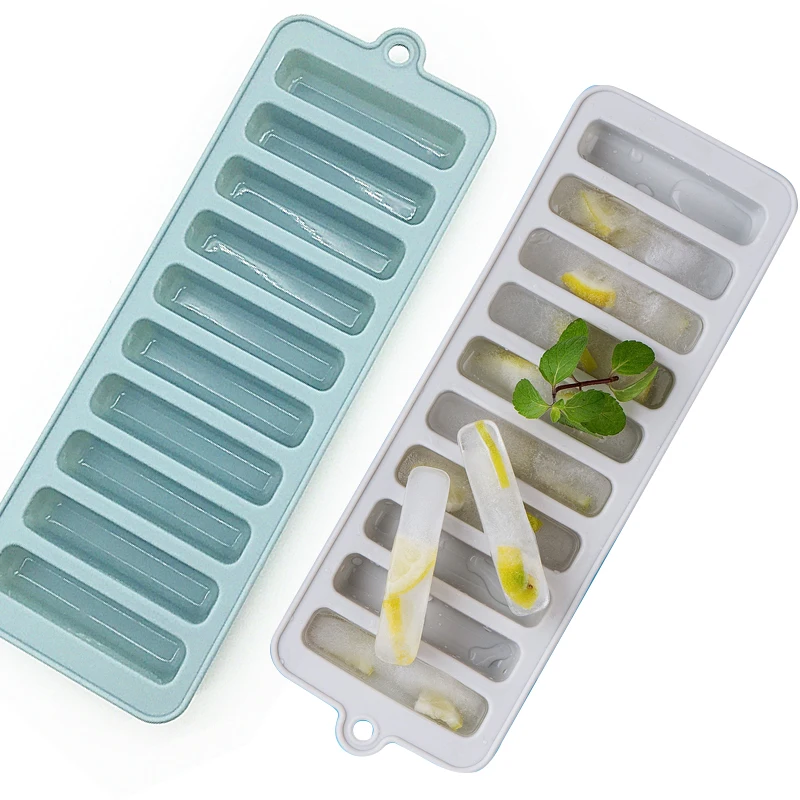 Custom 10Tray Ice Tube Making Trays Multi function Finger Shape Silicone Ice Cube Mold