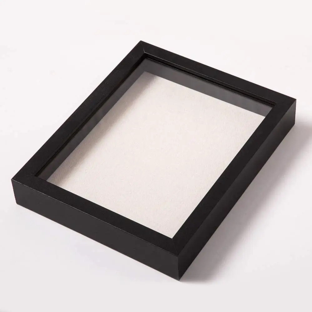 Рамка для фотографий Shadow Box с льняной доской-деревянный и стеклянный витринный