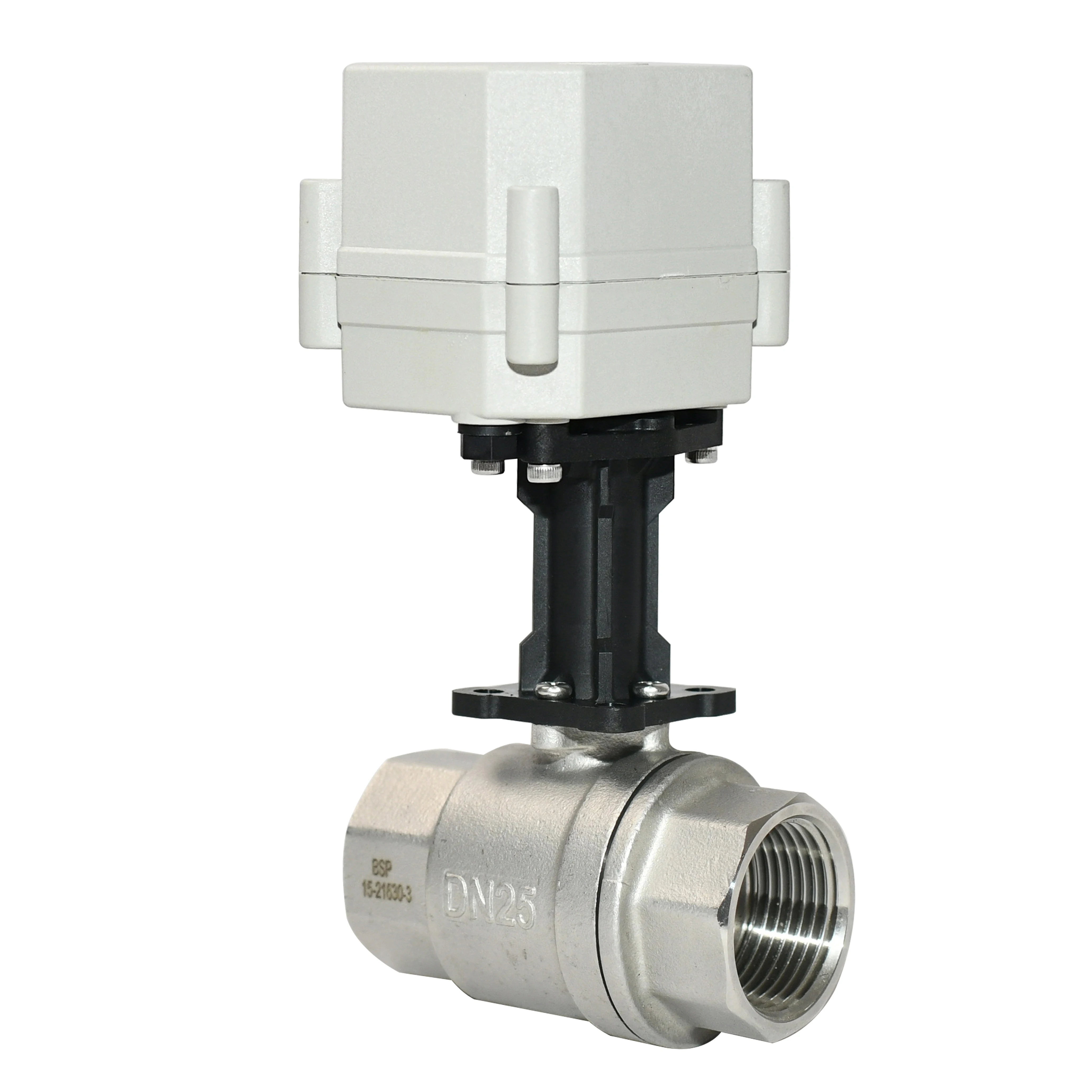 2-way food grade 1' inch Stainless Steel 304 AC230V Electrical actuated ball valve with longer bracket