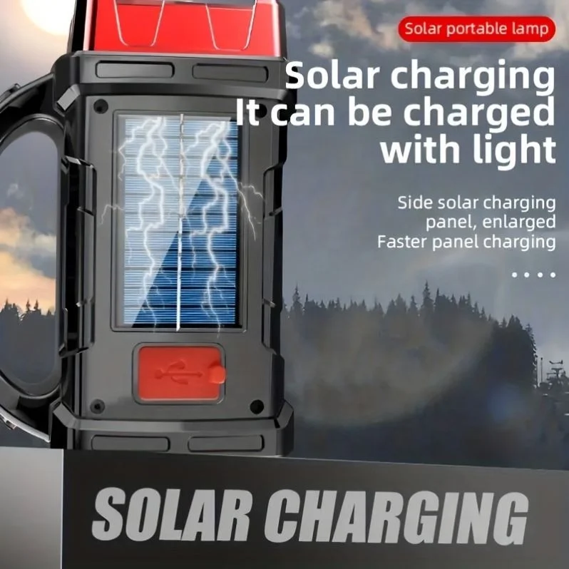 Shingel Multifunctional Led Solar Camping Light Bright Portable Rechargeable Flashlight For Outdoor Hiking