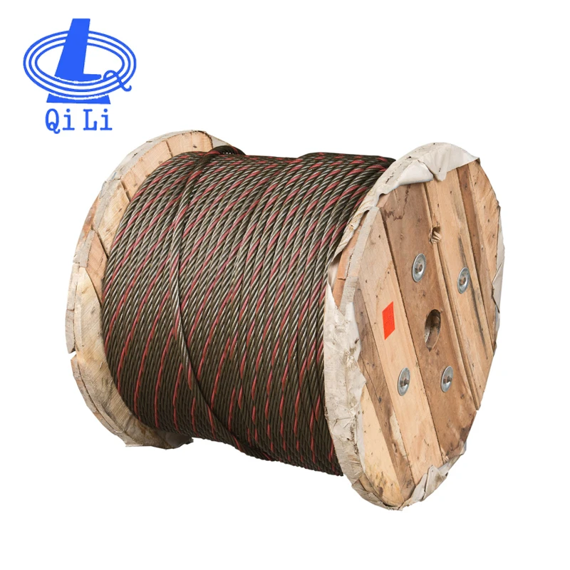 Ungalvanized marine steel wire ropes with one strand red color