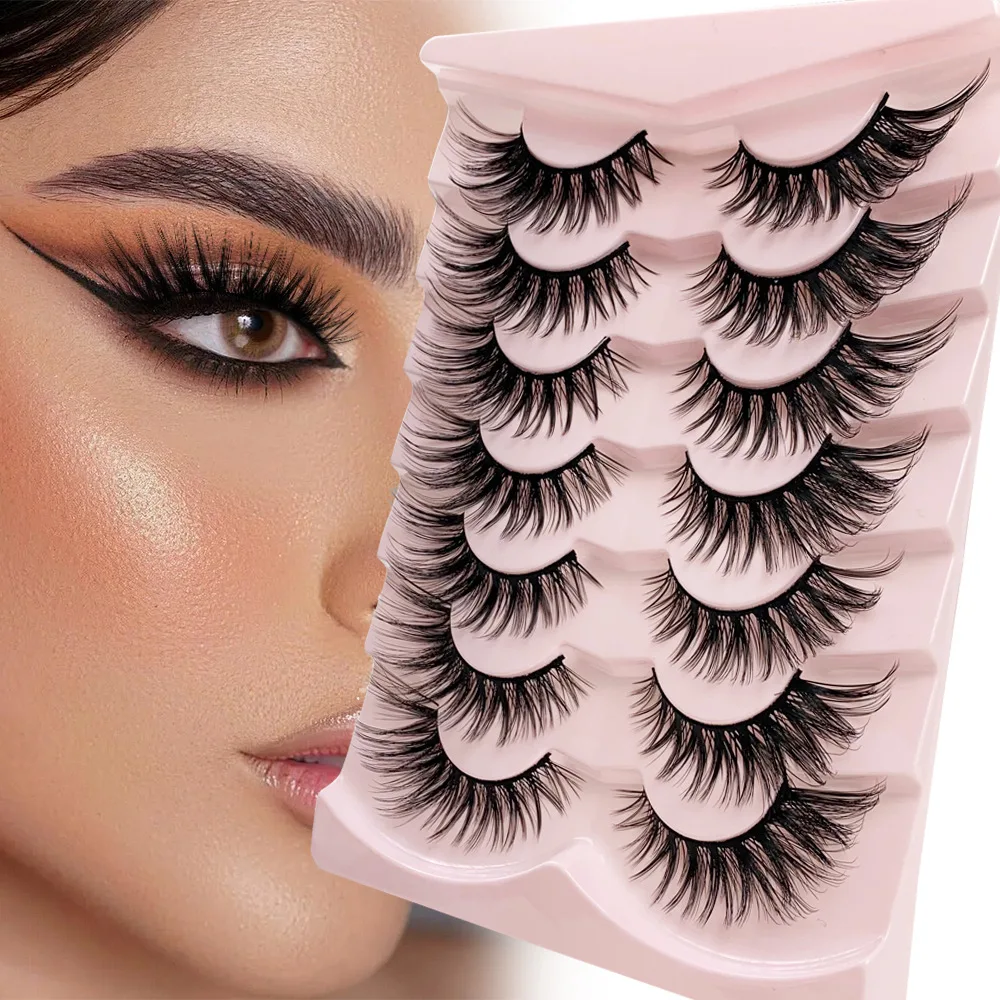 Fluffy Mink Eyelash Faux Mink Lashes Wholesale 3D Eyelashes Strip Curelty Free Mink Lashes Hand Made Russian Strip Eyelashes