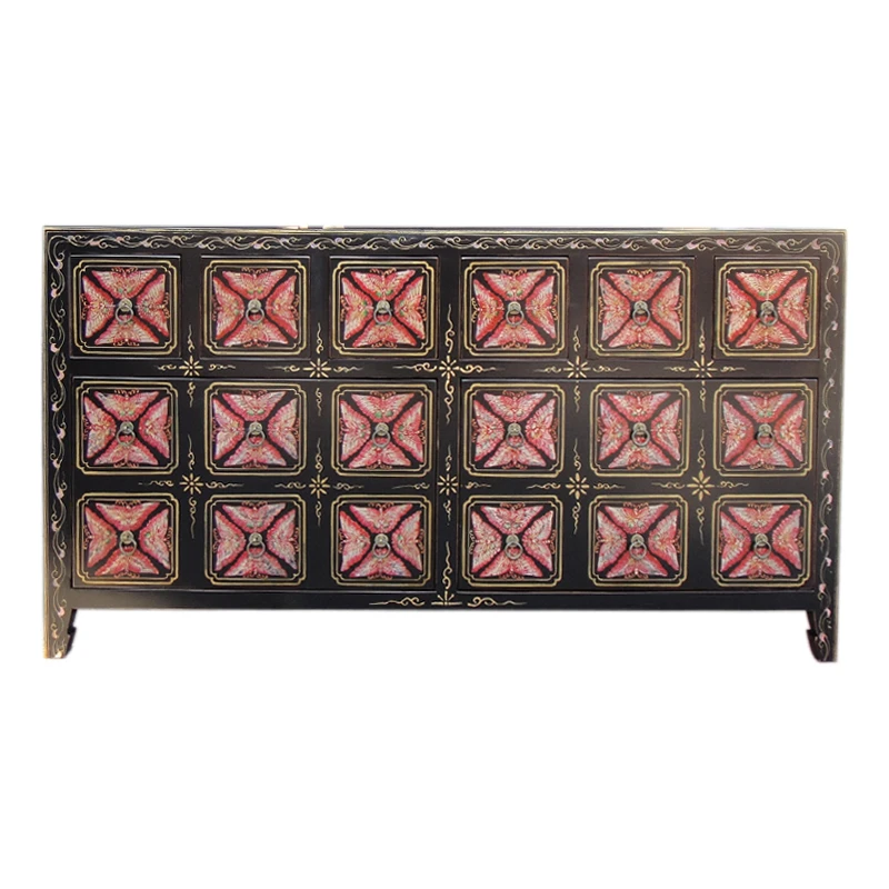 Chinese classic vintage style reclaimed wood hand natural antique Painting Cd Cabinet